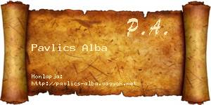 Pavlics Alba névjegykártya